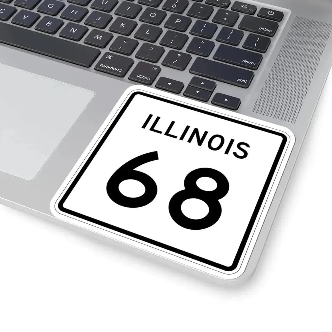 Illinois 68 (Illinois) (Road Sign) STICKER Vinyl Kiss-Cut Decal - The Sticker Space