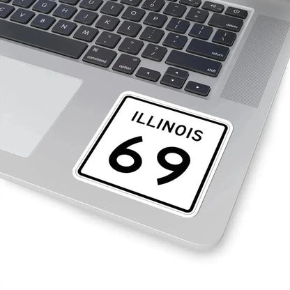 Illinois 69 (Illinois) (Road Sign) STICKER Vinyl Kiss-Cut Decal - The Sticker Space