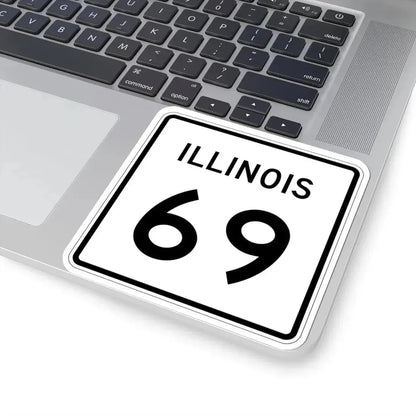Illinois 69 (Illinois) (Road Sign) STICKER Vinyl Kiss-Cut Decal - The Sticker Space