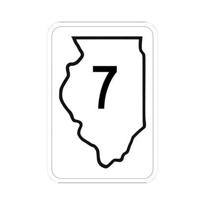 Illinois 7 1950 (Illinois) (Road Sign) STICKER Vinyl Kiss-Cut Decal 3 Inch White - The Sticker Space