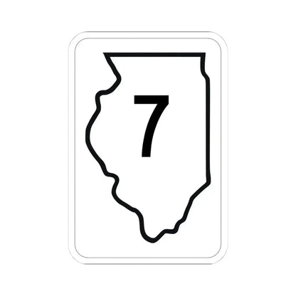 Illinois 7 1950 (Illinois) (Road Sign) STICKER Vinyl Kiss-Cut Decal 4 Inch White - The Sticker Space