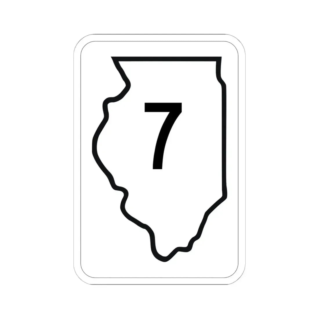 Illinois 7 1950 (Illinois) (Road Sign) STICKER Vinyl Kiss-Cut Decal 6 Inch White - The Sticker Space