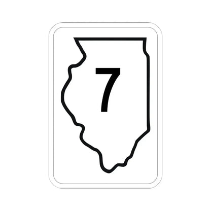 Illinois 7 1950 (Illinois) (Road Sign) STICKER Vinyl Kiss-Cut Decal 6 Inch White - The Sticker Space
