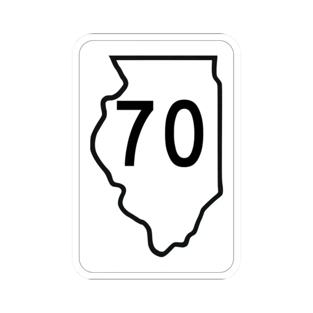 Illinois 70 1950 (Illinois) (Road Sign) STICKER Vinyl Kiss-Cut Decal 2 Inch White - The Sticker Space