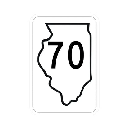 Illinois 70 1950 (Illinois) (Road Sign) STICKER Vinyl Kiss-Cut Decal 2 Inch White - The Sticker Space