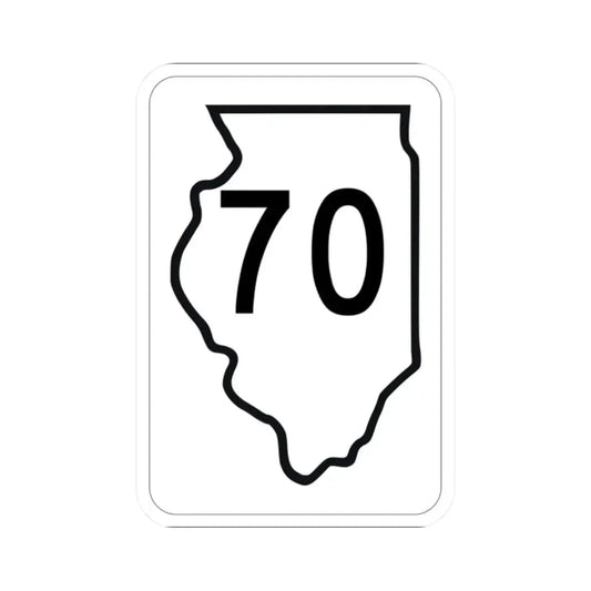 Illinois 70 1950 (Illinois) (Road Sign) STICKER Vinyl Kiss-Cut Decal 2 Inch White - The Sticker Space