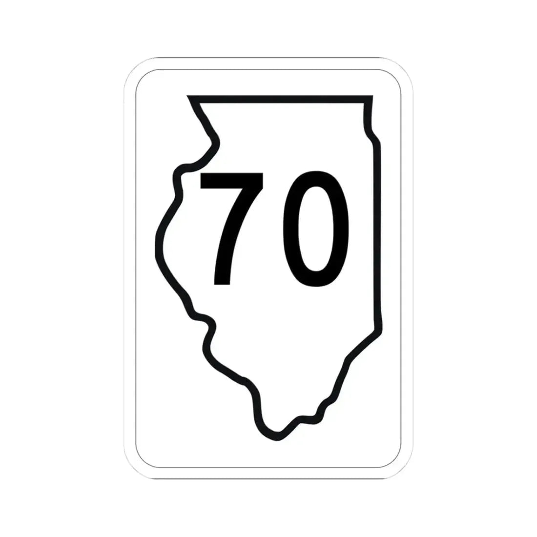 Illinois 70 1950 (Illinois) (Road Sign) STICKER Vinyl Kiss-Cut Decal 3 Inch White - The Sticker Space