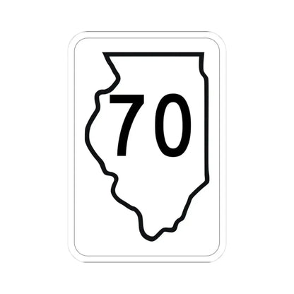 Illinois 70 1950 (Illinois) (Road Sign) STICKER Vinyl Kiss-Cut Decal 3 Inch White - The Sticker Space