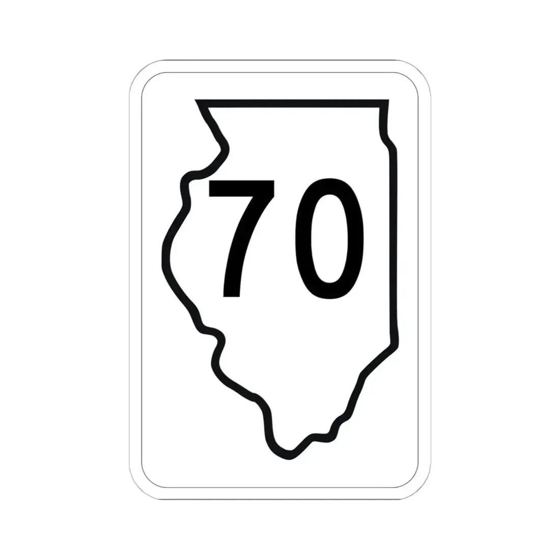 Illinois 70 1950 (Illinois) (Road Sign) STICKER Vinyl Kiss-Cut Decal 6 Inch White - The Sticker Space