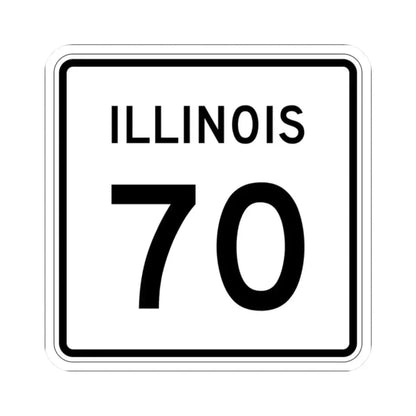 Illinois 70 (Illinois) (Road Sign) STICKER Vinyl Kiss-Cut Decal 2 Inch White - The Sticker Space