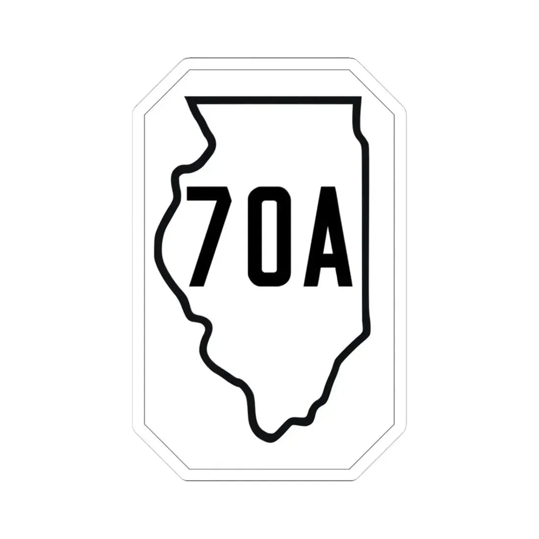 Illinois 70A 1926 (Illinois) (Road Sign) STICKER Vinyl Kiss-Cut Decal 3 Inch White - The Sticker Space