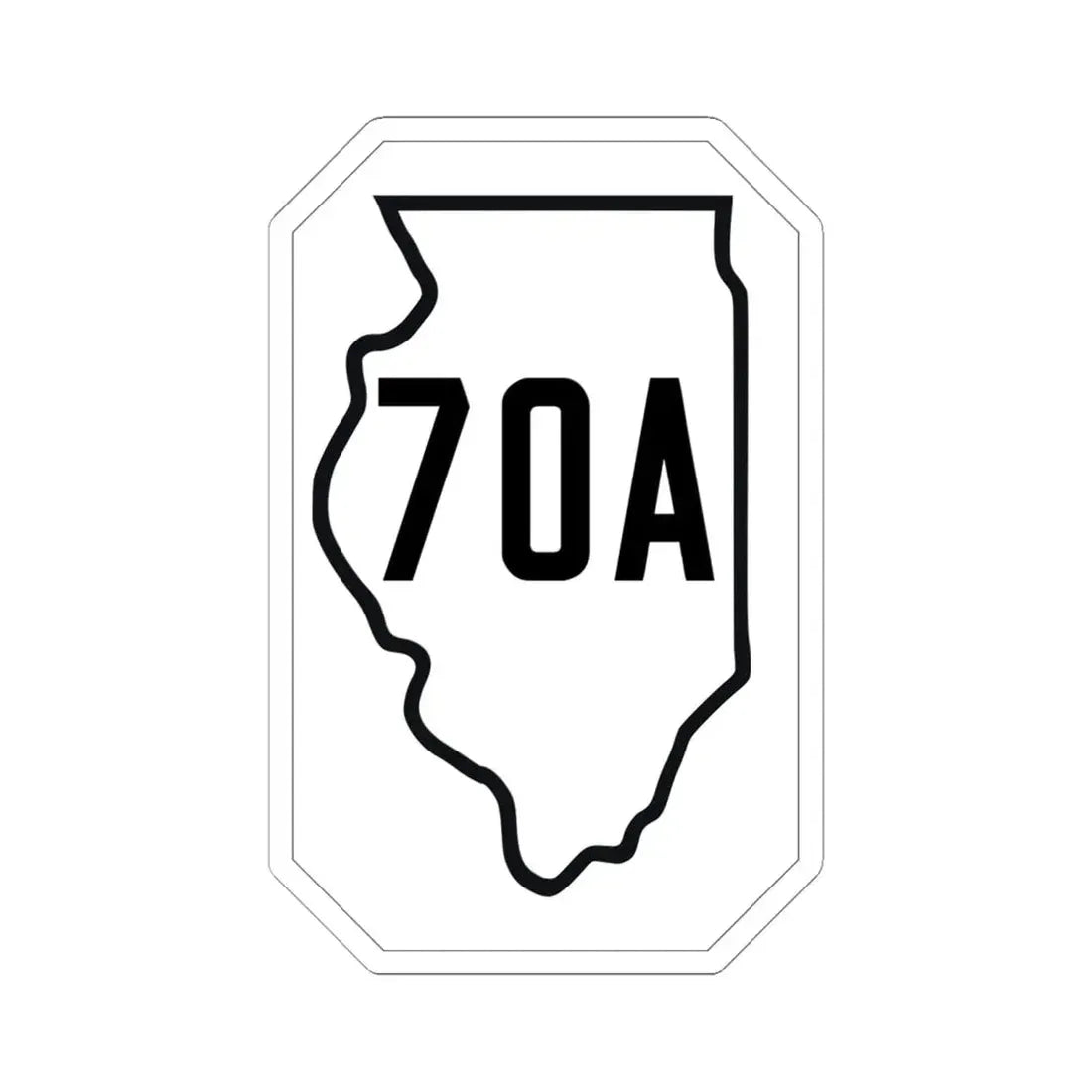 Illinois 70A 1926 (Illinois) (Road Sign) STICKER Vinyl Kiss-Cut Decal 6 Inch White - The Sticker Space