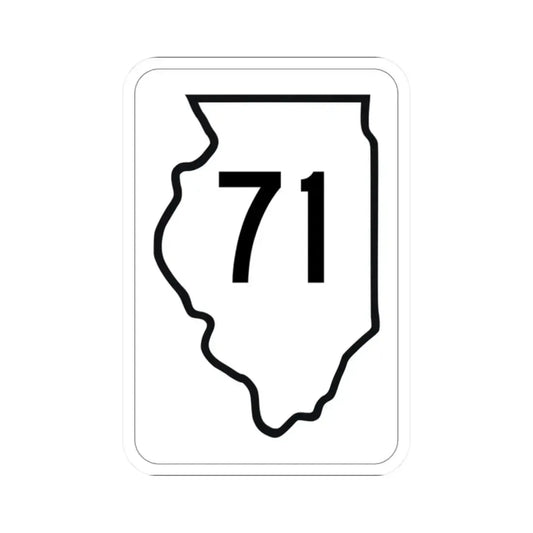 Illinois 71 1950 (Illinois) (Road Sign) STICKER Vinyl Kiss-Cut Decal 2 Inch White - The Sticker Space