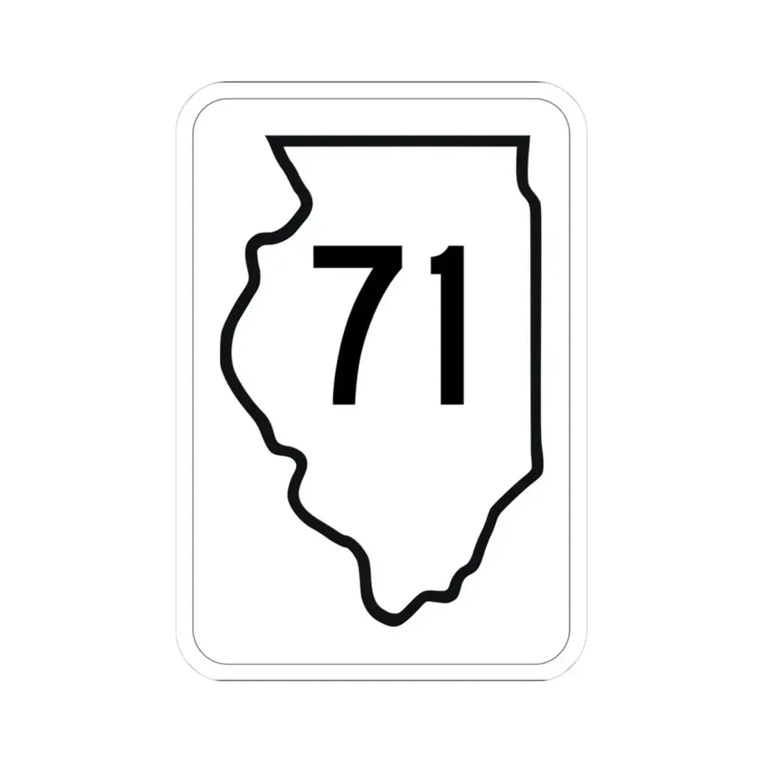 Illinois 71 1950 (Illinois) (Road Sign) STICKER Vinyl Kiss-Cut Decal 3 Inch White - The Sticker Space