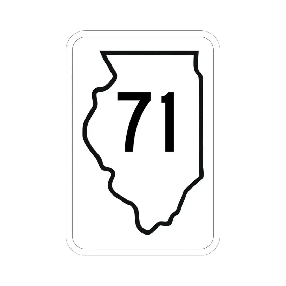 Illinois 71 1950 (Illinois) (Road Sign) STICKER Vinyl Kiss-Cut Decal 6 Inch White - The Sticker Space