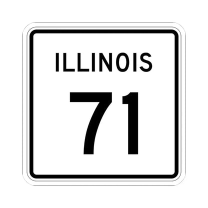 Illinois 71 (Illinois) (Road Sign) STICKER Vinyl Kiss-Cut Decal 4 Inch White - The Sticker Space