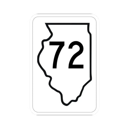 Illinois 72 1950 (Illinois) (Road Sign) STICKER Vinyl Kiss-Cut Decal 2 Inch White - The Sticker Space