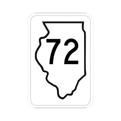 Illinois 72 1950 (Illinois) (Road Sign) STICKER Vinyl Kiss-Cut Decal 3 Inch White - The Sticker Space