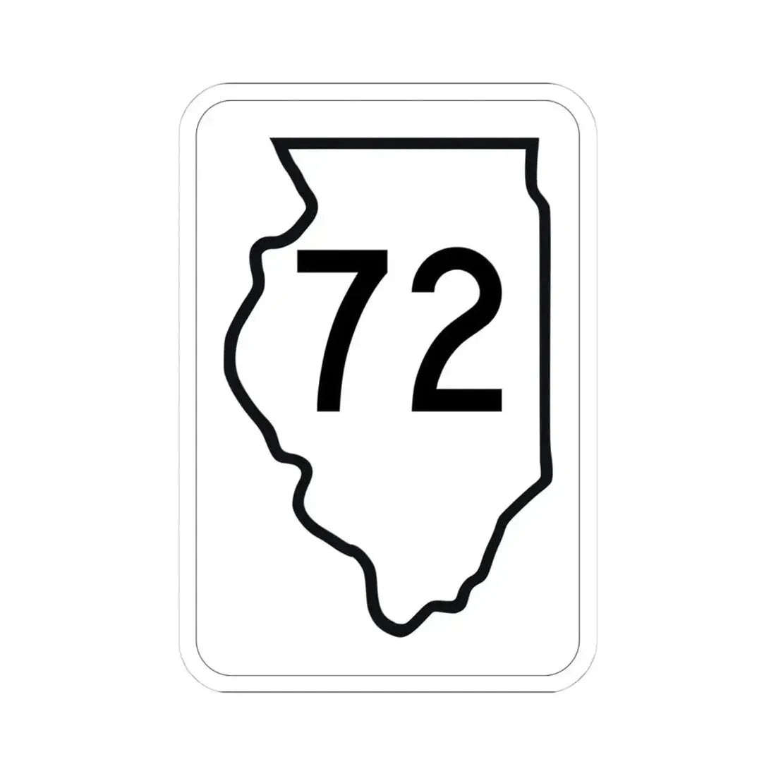 Illinois 72 1950 (Illinois) (Road Sign) STICKER Vinyl Kiss-Cut Decal 4 Inch White - The Sticker Space