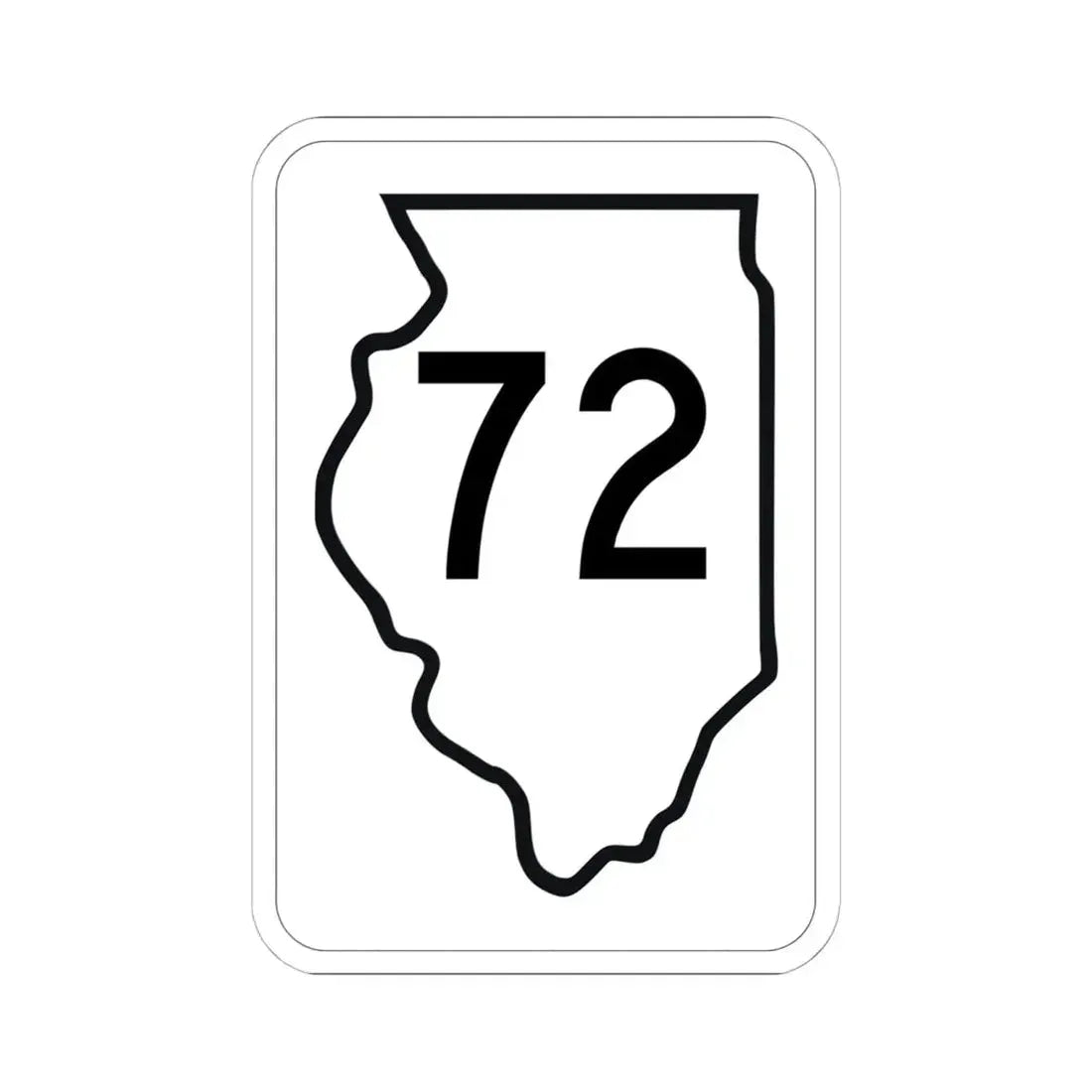 Illinois 72 1950 (Illinois) (Road Sign) STICKER Vinyl Kiss-Cut Decal 6 Inch White - The Sticker Space
