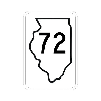 Illinois 72 1950 (Illinois) (Road Sign) STICKER Vinyl Kiss-Cut Decal 6 Inch White - The Sticker Space