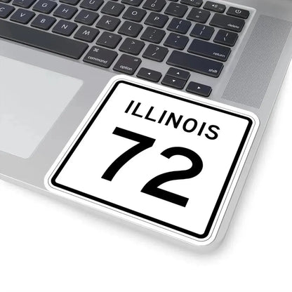 Illinois 72 (Illinois) (Road Sign) STICKER Vinyl Kiss-Cut Decal - The Sticker Space