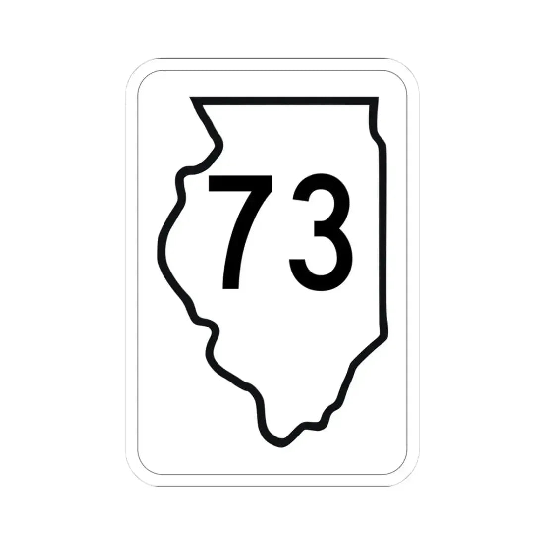 Illinois 73 1950 (Illinois) (Road Sign) STICKER Vinyl Kiss-Cut Decal 3 Inch White - The Sticker Space