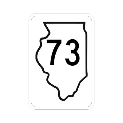 Illinois 73 1950 (Illinois) (Road Sign) STICKER Vinyl Kiss-Cut Decal 3 Inch White - The Sticker Space