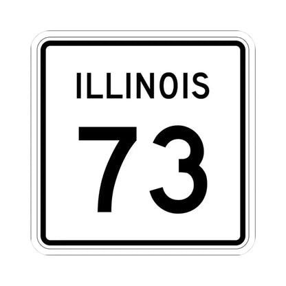 Illinois 73 (Illinois) (Road Sign) STICKER Vinyl Kiss-Cut Decal 3 Inch White - The Sticker Space
