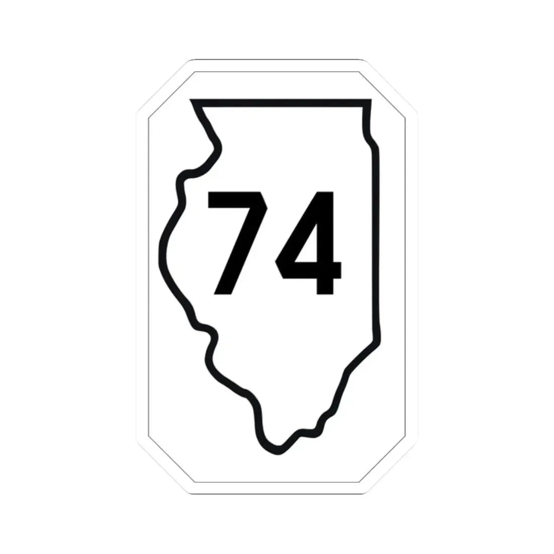 Illinois 74 1926 (Illinois) (Road Sign) STICKER Vinyl Kiss-Cut Decal 2 Inch White - The Sticker Space