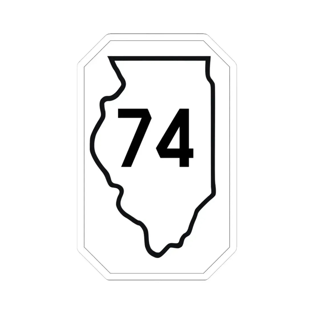 Illinois 74 1926 (Illinois) (Road Sign) STICKER Vinyl Kiss-Cut Decal 3 Inch White - The Sticker Space
