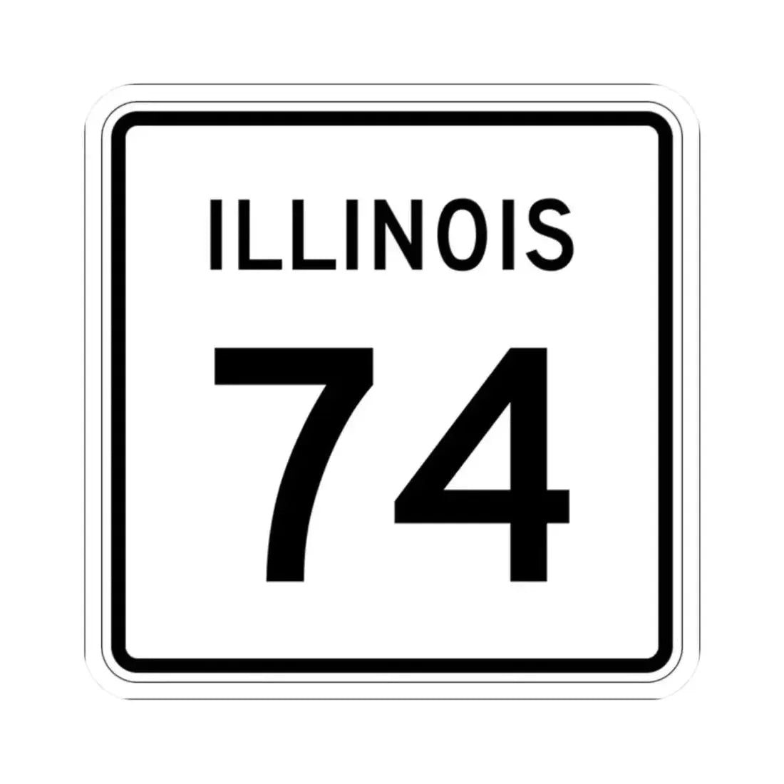 Illinois 74 (Illinois) (Road Sign) STICKER Vinyl Kiss-Cut Decal 2 Inch White - The Sticker Space