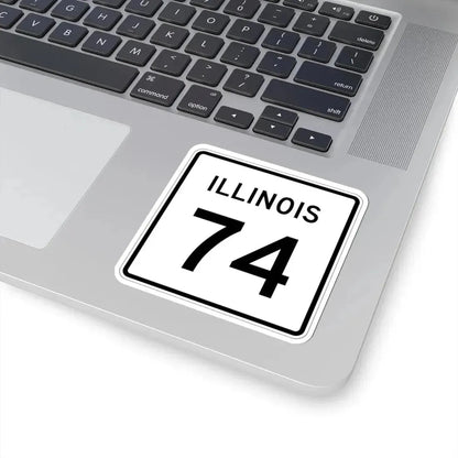 Illinois 74 (Illinois) (Road Sign) STICKER Vinyl Kiss-Cut Decal - The Sticker Space