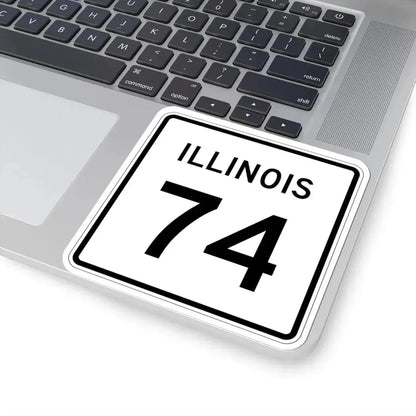 Illinois 74 (Illinois) (Road Sign) STICKER Vinyl Kiss-Cut Decal - The Sticker Space
