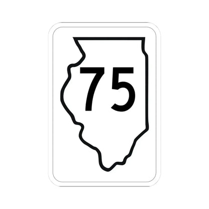 Illinois 75 1950 (Illinois) (Road Sign) STICKER Vinyl Kiss-Cut Decal 3 Inch White - The Sticker Space