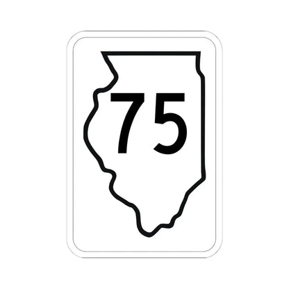 Illinois 75 1950 (Illinois) (Road Sign) STICKER Vinyl Kiss-Cut Decal 6 Inch White - The Sticker Space