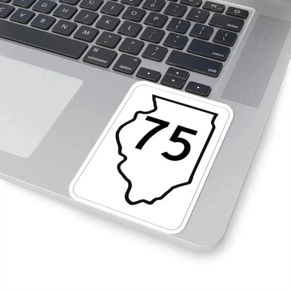 Illinois 75 1950 (Illinois) (Road Sign) STICKER Vinyl Kiss-Cut Decal - The Sticker Space