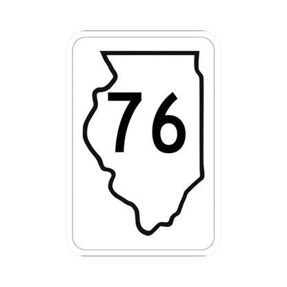 Illinois 76 1950 (Illinois) (Road Sign) STICKER Vinyl Kiss-Cut Decal 2 Inch White - The Sticker Space