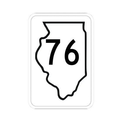 Illinois 76 1950 (Illinois) (Road Sign) STICKER Vinyl Kiss-Cut Decal 3 Inch White - The Sticker Space