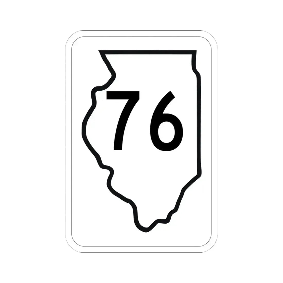 Illinois 76 1950 (Illinois) (Road Sign) STICKER Vinyl Kiss-Cut Decal 4 Inch White - The Sticker Space