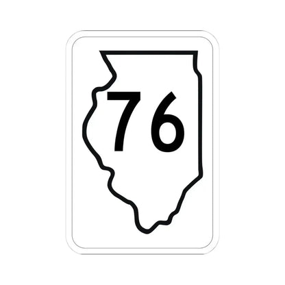 Illinois 76 1950 (Illinois) (Road Sign) STICKER Vinyl Kiss-Cut Decal 4 Inch White - The Sticker Space