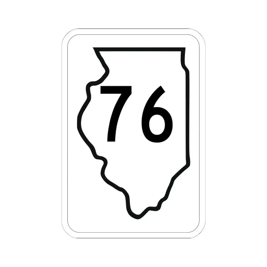 Illinois 76 1950 (Illinois) (Road Sign) STICKER Vinyl Kiss-Cut Decal 6 Inch White - The Sticker Space