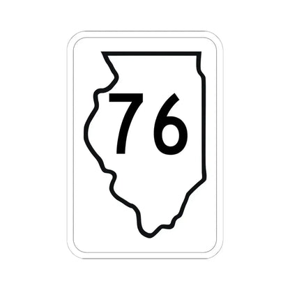 Illinois 76 1950 (Illinois) (Road Sign) STICKER Vinyl Kiss-Cut Decal 6 Inch White - The Sticker Space