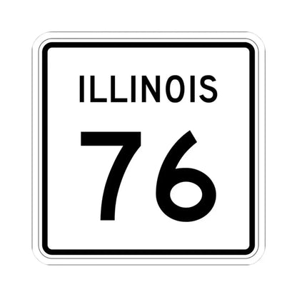 Illinois 76 (Illinois) (Road Sign) STICKER Vinyl Kiss-Cut Decal 3 Inch White - The Sticker Space