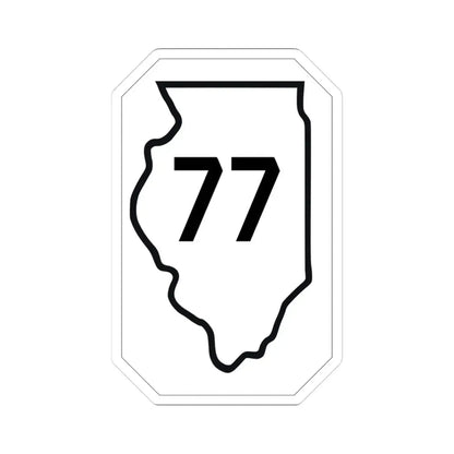 Illinois 77 1926 (Illinois) (Road Sign) STICKER Vinyl Kiss-Cut Decal 3 Inch White - The Sticker Space