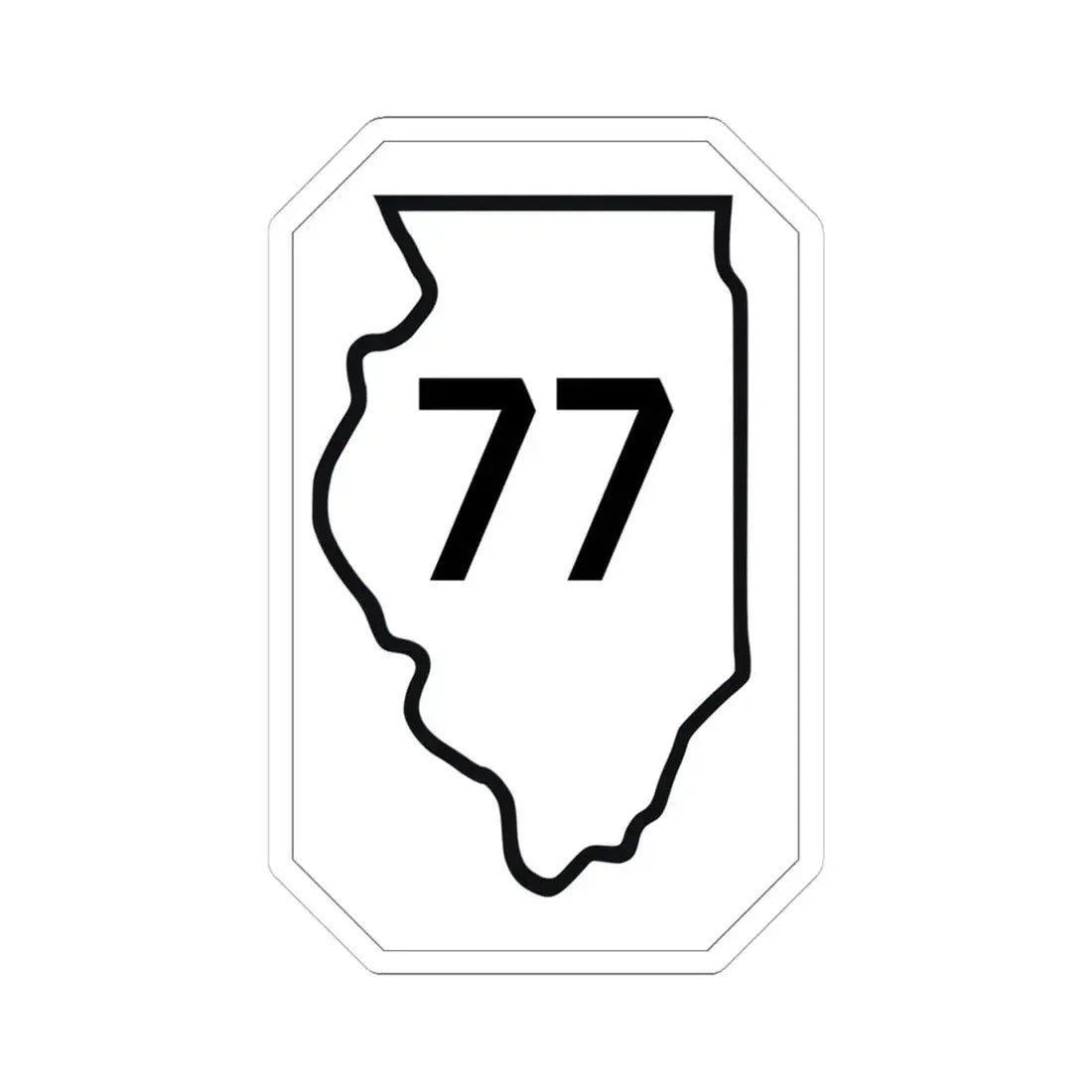 Illinois 77 1926 (Illinois) (Road Sign) STICKER Vinyl Kiss-Cut Decal 4 Inch White - The Sticker Space