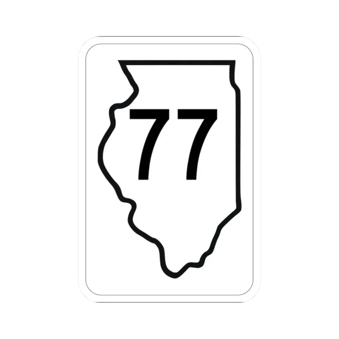 Illinois 77 1950 (Illinois) (Road Sign) STICKER Vinyl Kiss-Cut Decal 2 Inch White - The Sticker Space