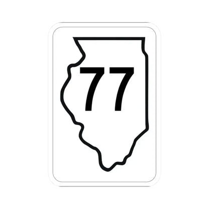 Illinois 77 1950 (Illinois) (Road Sign) STICKER Vinyl Kiss-Cut Decal 2 Inch White - The Sticker Space