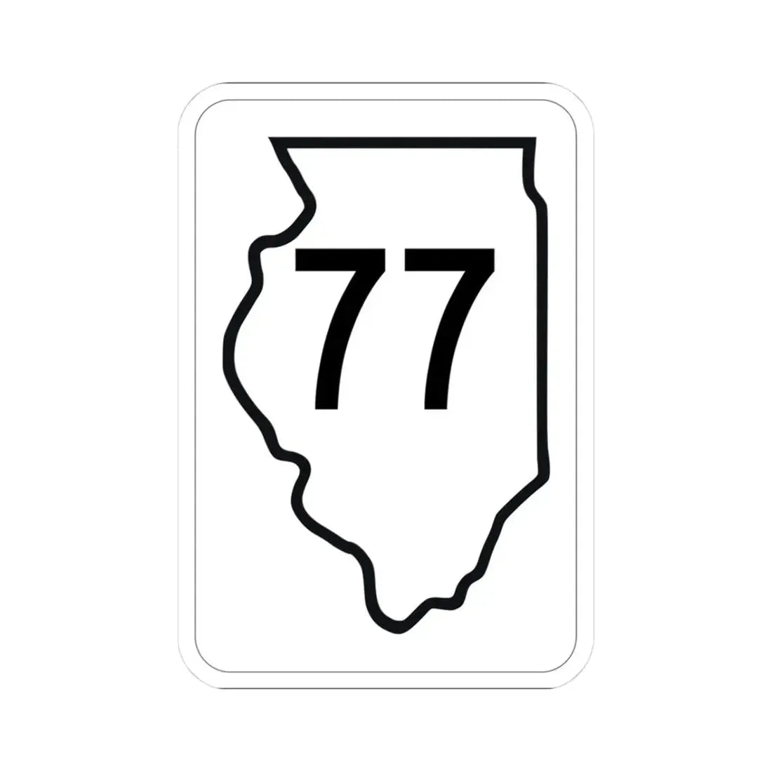 Illinois 77 1950 (Illinois) (Road Sign) STICKER Vinyl Kiss-Cut Decal 3 Inch White - The Sticker Space