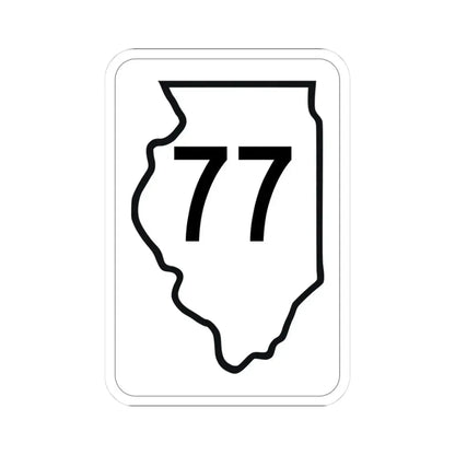 Illinois 77 1950 (Illinois) (Road Sign) STICKER Vinyl Kiss-Cut Decal 3 Inch White - The Sticker Space